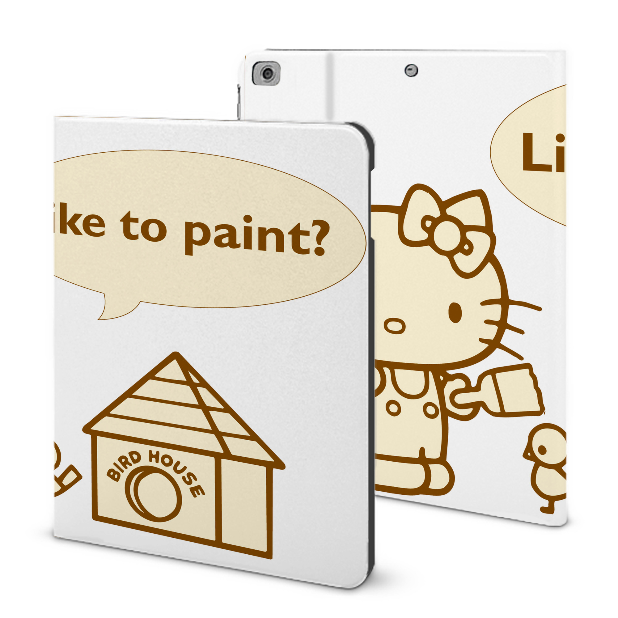 （画像用） Hello Kitty ハローキティ IPad ケース ブック型 PUレザー TPU 耐衝撃 軽量 薄型 ペン収納なし 全面保護 IPad 各モデル対応